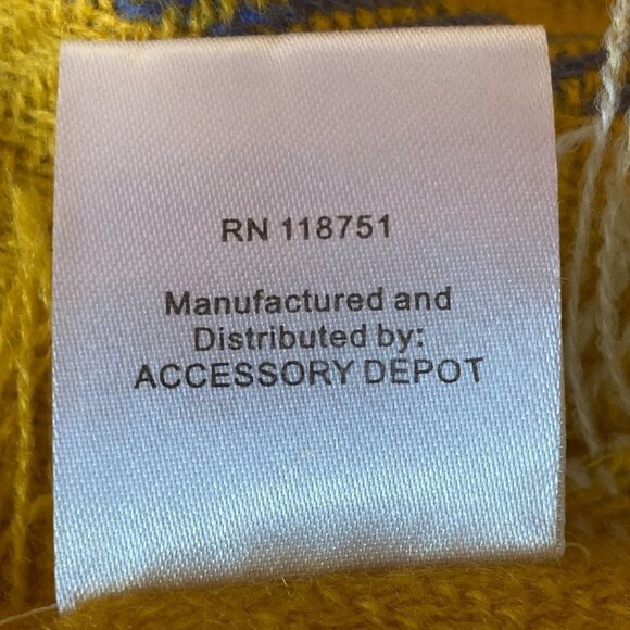 Accessory Depot Yellow & Blue color block plaid large oversized scarf/wrap - Picture 4 of 6